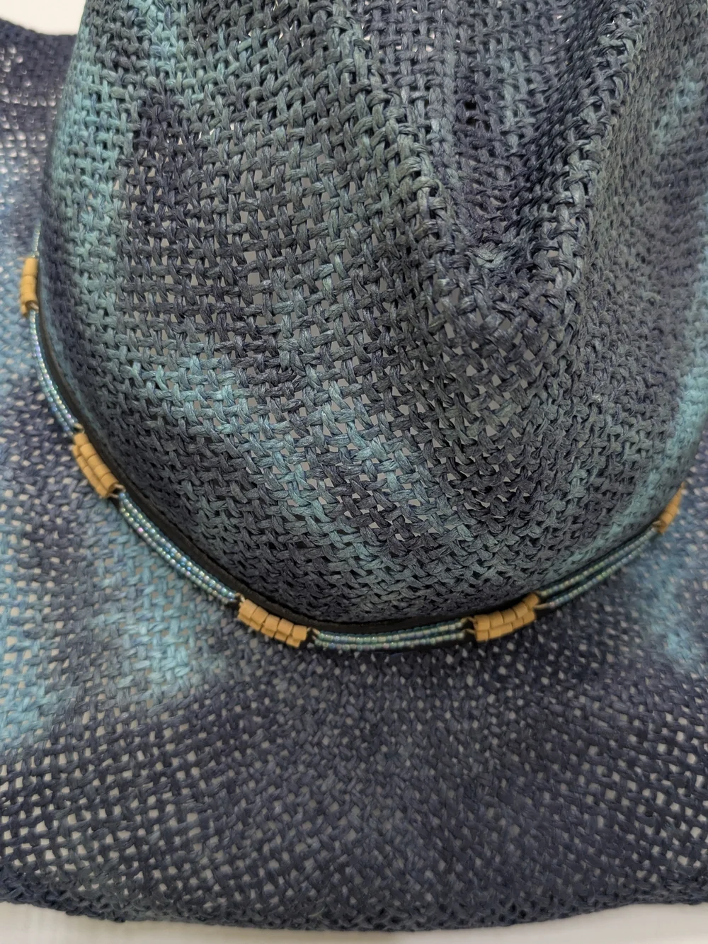 Berali Peter Grimm Drifter Cowboy Fine Bead Trim Western Hat Tie dye